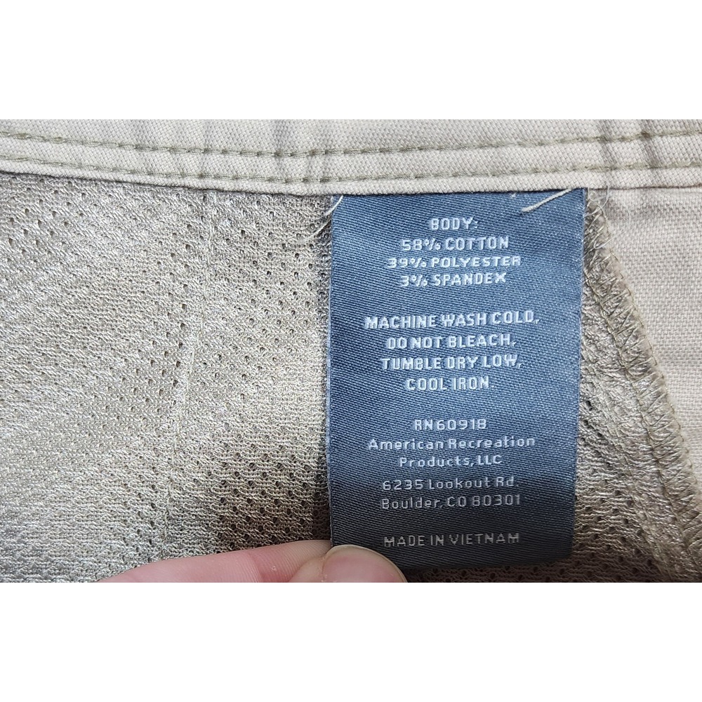 Sierra Designs Mens 34x32 Two Tone Hiking Pants Tan Olive Green Stretch Outdoor - Picture 9 of 10